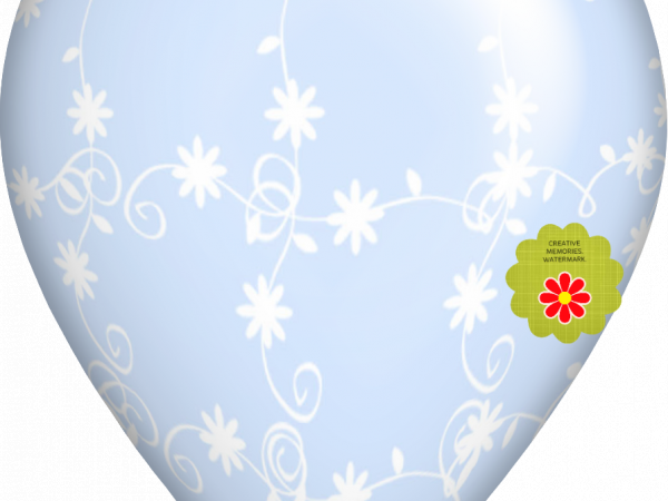 Blue Balloon White Flowers - CREATIVE MEMORIES