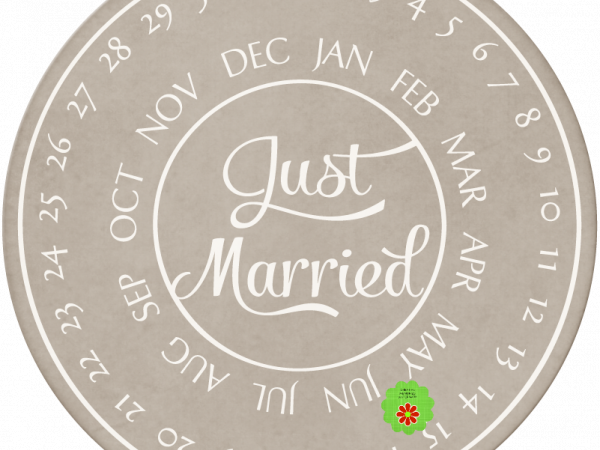 Wedding Story Brown Word Art Just Married B - CREATIVE MEMORIES - WEDDINGS