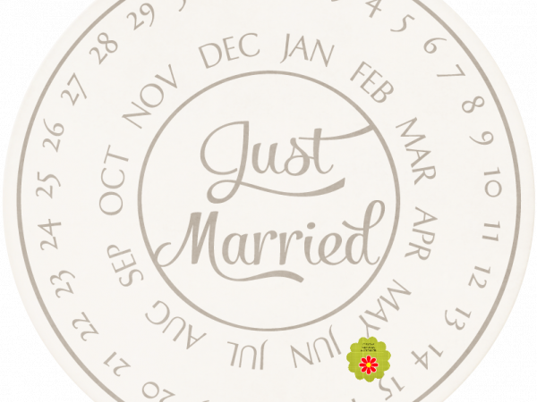 Wedding Story Brown Word Art Just Married Date - CREATIVE MEMORIES - WEDDINGS