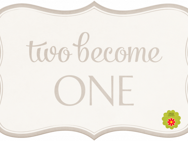Wedding Story Brown Word Art Two Become One - CREATIVE MEMORIES
