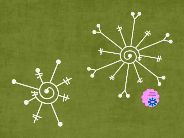 Green Page White Snowflakes - CREATIVE MEMORIES