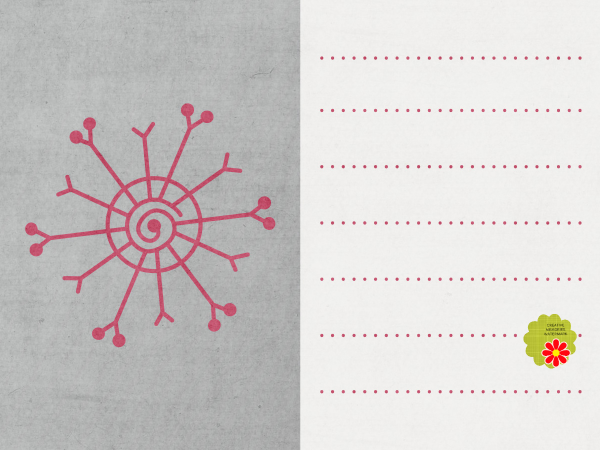 Red Snowflake On Gray Half - CREATIVE MEMORIES