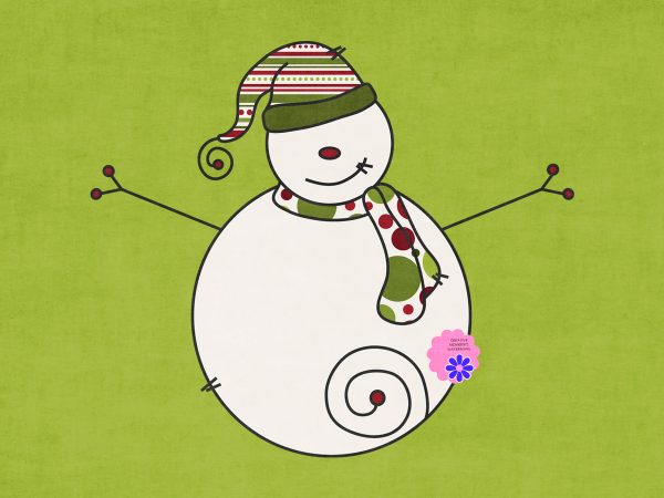 Snowman On Green Page - CREATIVE MEMORIES
