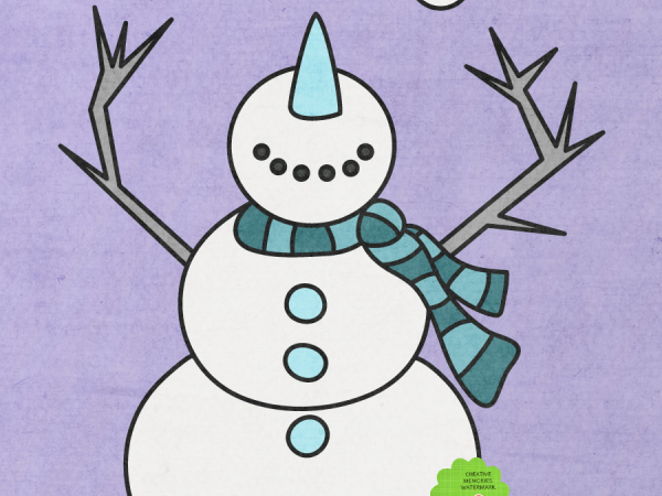 Snowman On Purple - CREATIVE MEMORIES