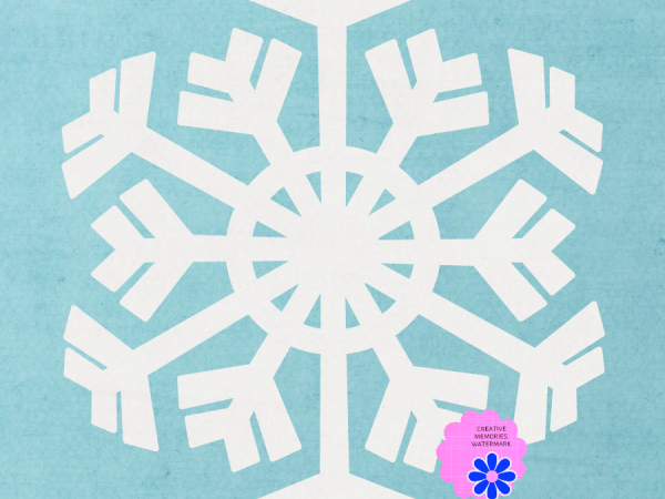 White Snowflake Center Blue - CREATIVE MEMORIES