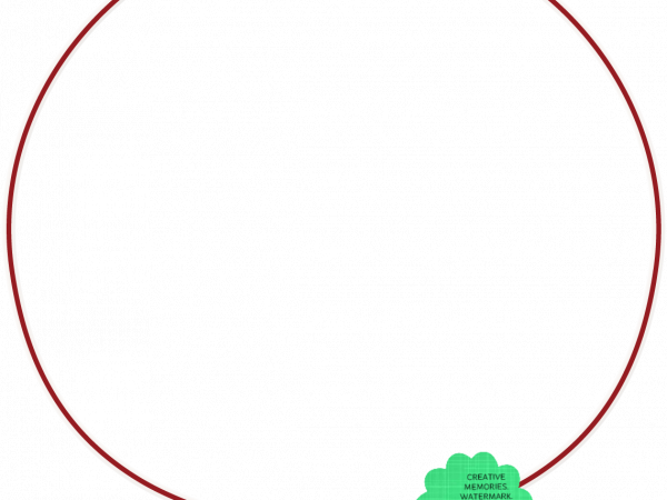 Candy Cane Christmas Frame Round Flourish Red - CREATIVE MEMORIES