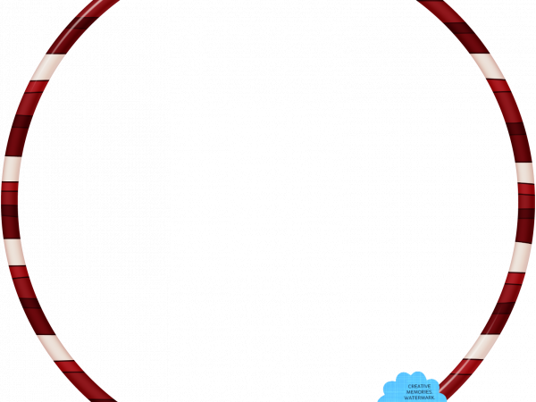 Candy Cane Christmas Frame Round Lined Red - CREATIVE MEMORIES