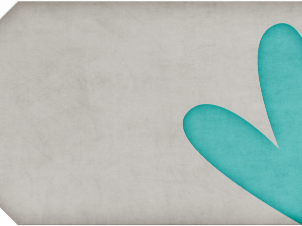 Storyteller. Tag Gray With Turquoise Heart - CREATIVE MEMORIES