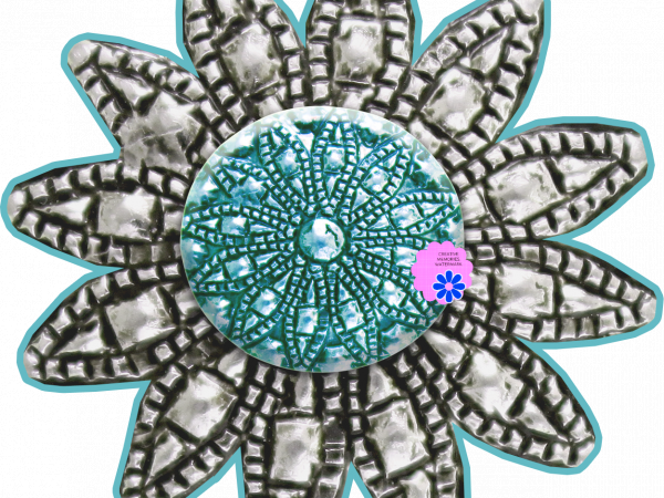Blue Flower Fancy Button - CREATIVE MEMORIES