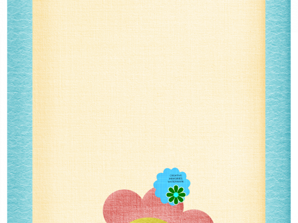 Blue Tan Flower Tag - CREATIVE MEMORIES
