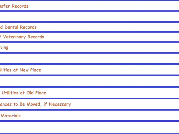 FREE Moving Checklist for Canadian Residents. Page 3 of 5