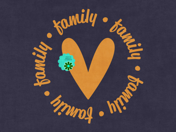 Family Yellow Heart. Black - CREATIVE MEMORIES