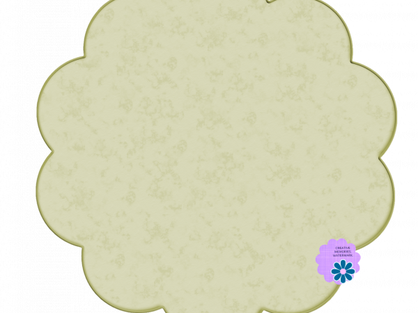 Green Scallop Flower Tag - CREATIVE MEMORIES