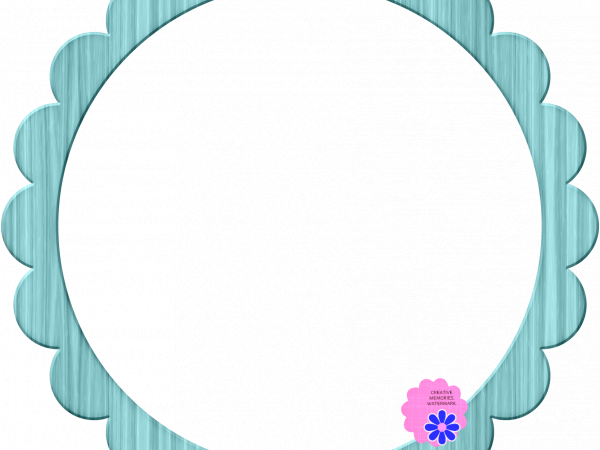 Its A Boy Frame. Round Scallop Blue - CREATIVE MEMORIES