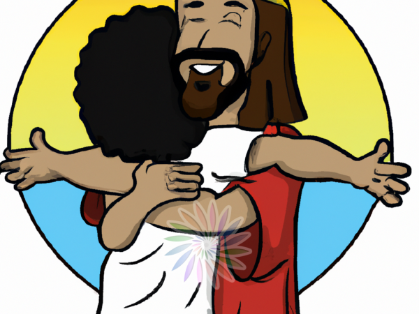 DOWNLOAD | Cartoon | Jesus Hugging Boy. A