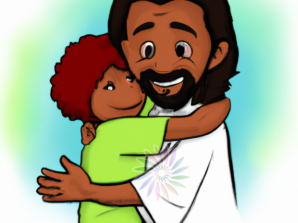 DOWNLOAD | Cartoon | Jesus Hugging Girl. A