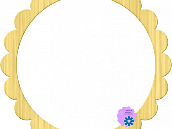 Lullaby Lane Frame. Circle Yellow Scalloped - CREATIVE MEMORIES