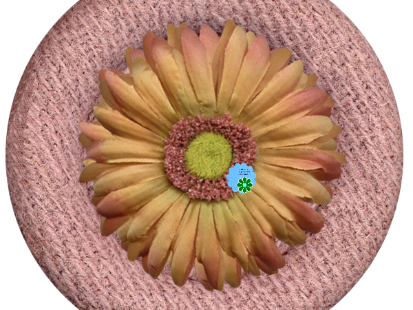 Orange Flower Fabric Button - CREATIVE MEMORIES