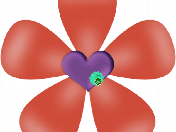 Orange Purple Heart Flower - CREATIVE MEMORIES