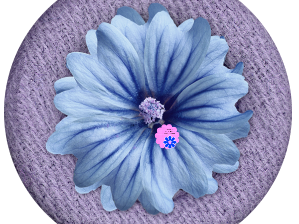 Purple Flower Fabric Button - CREATIVE MEMORIES