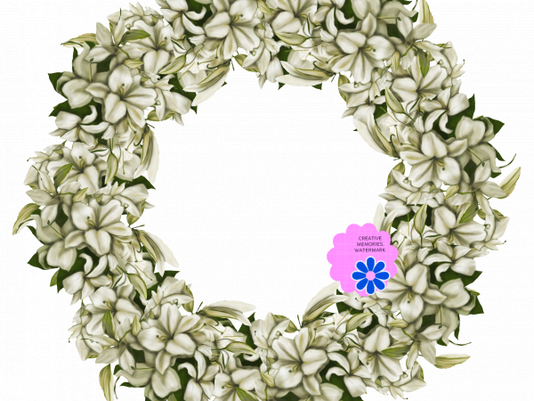 White Flower Round Frame - CREAIVE MEMORIES