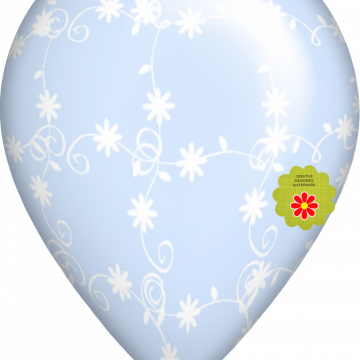Blue Balloon White Flowers - CREATIVE MEMORIES