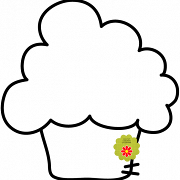 Cupcake Black Outline - CREATIVE MEMORIES