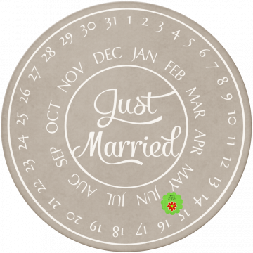 Wedding Story Brown Word Art Just Married B - CREATIVE MEMORIES - WEDDINGS