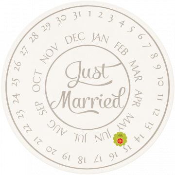 Wedding Story Brown Word Art Just Married Date - CREATIVE MEMORIES - WEDDINGS