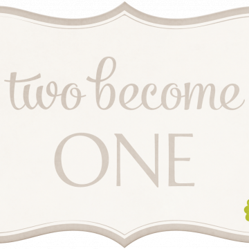 Wedding Story Brown Word Art Two Become One - CREATIVE MEMORIES