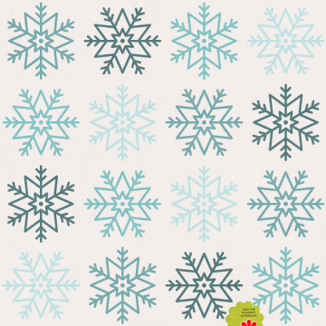 Blue Gray Snowflakes on White - CREATIVE MEMORIES