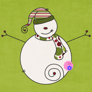 Snowman On Green Page - CREATIVE MEMORIES