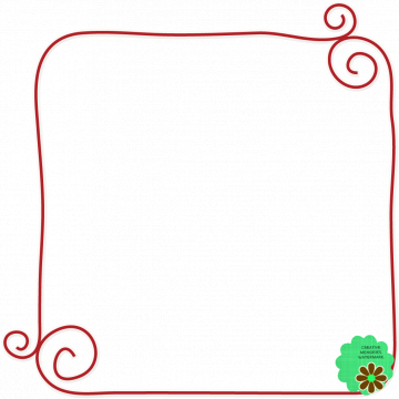 Candy Cane Christmas Frame Flourish Square Red - CREATIVE MEMORIES