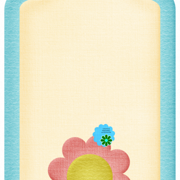 Blue Tan Flower Tag - CREATIVE MEMORIES