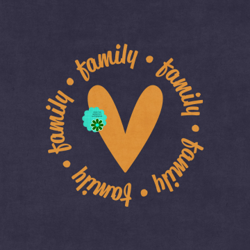 Family Yellow Heart. Black - CREATIVE MEMORIES