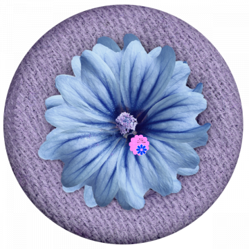 Purple Flower Fabric Button - CREATIVE MEMORIES