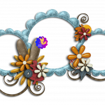 Three Blue Frame. Autumn - CREATIVE MEMORIES