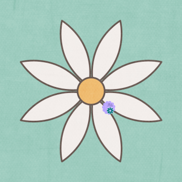 White Flower On Blue - CREATIVE MEMORIES