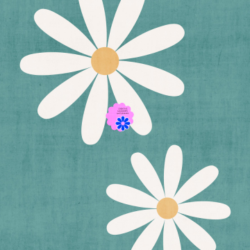 White Flowers On Blue - CREATIVE MEMORIES