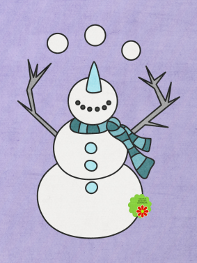 Snowman on Purple