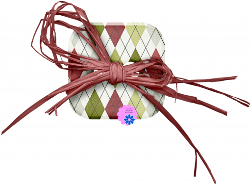 Christmas Square Tied Button