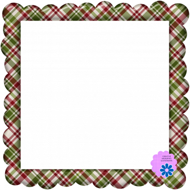 Christmas whimsy Frame Scalloped Plaid