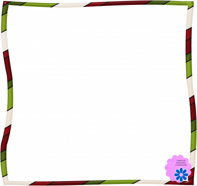 Christmas Whimsy Frame Striped. Green Red