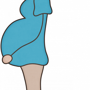 Pregnant Mom White Blue