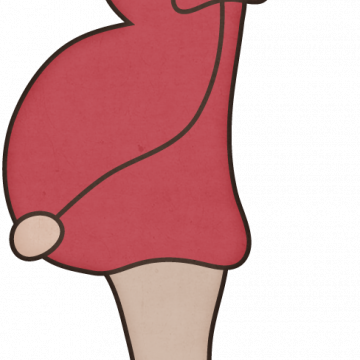 Pregnant Mom White Red