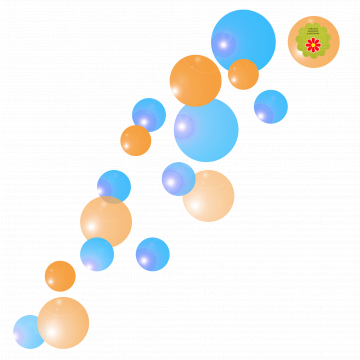 Blue Orange Balloon Bubbles