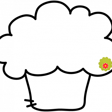 Cupcake Puffy Outline