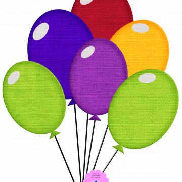Green, Purple, Yellow, Red, Blue Balloons