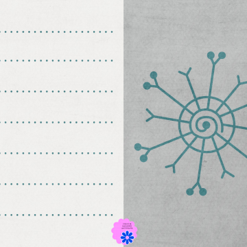 Blue Snowflake On Gray Half