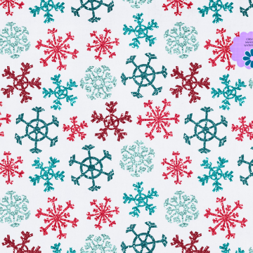 Colorful Snowflakes On Page - SQUARE SHAPE